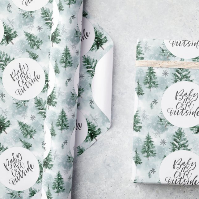 Papier Cadeau Bébé c'est froid hors du baby shower d'hiver (Créateur téléchargé)