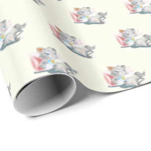 Papier Cadeau Bébé Chat Drôle Papier d'enveloppement