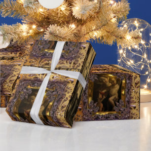 Papier Cadeau Bébé doux élégant Jésus (séries victoriennes