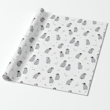Bébé Empereur, poules de pingouins Motif en blanc