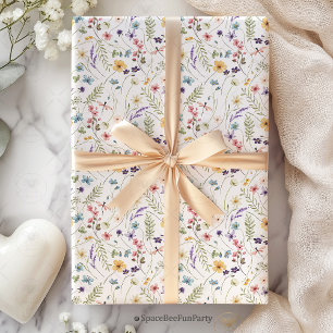 Papier Cadeau Bébé en fleurs Jardin Fête prénatale de bébé Fleur