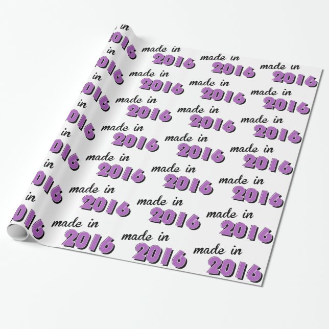 Papier Cadeau Bébé Fabriqué En Violet 2016 (Déroulé)