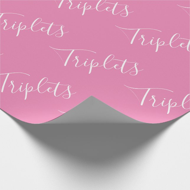 Papier Cadeau Bébé Fille rose Triplet Girls Script (Coin)