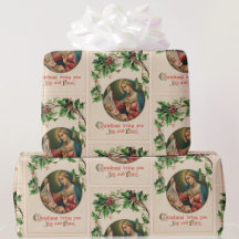 Bébé Jésus Noël Joie Vintage Carte Reproduction