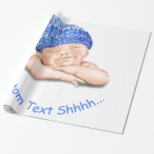 Papier Cadeau Bébé joyeux et doux au sommeil - Personnaliser