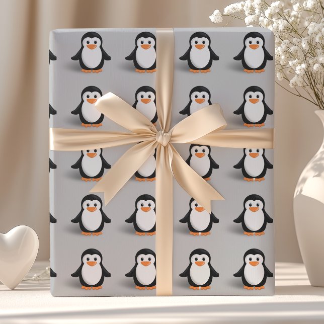 Papier Cadeau Bébé manchot mignon (Créateur téléchargé)