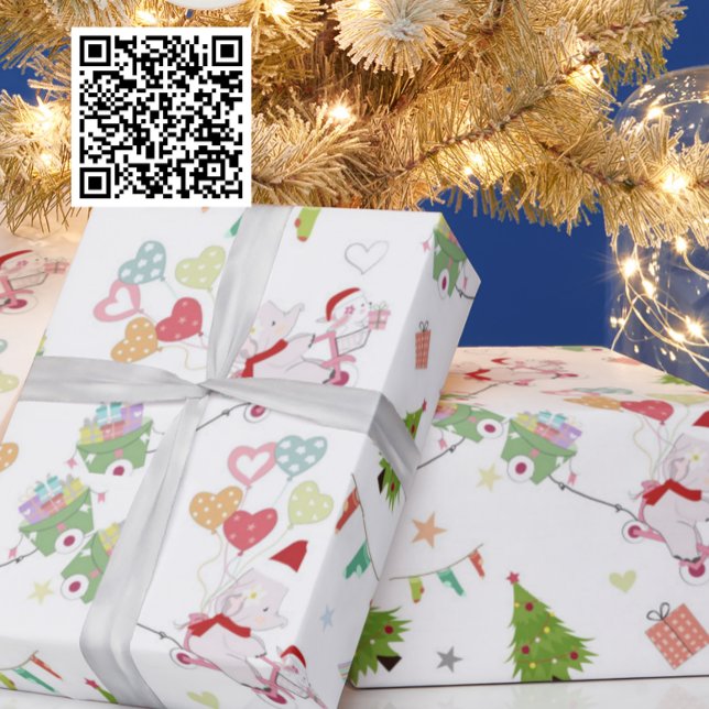 Papier Cadeau Bébé mignon éléphant et lapin Motif (Créateur téléchargé)