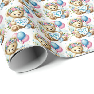 Papier Cadeau Bébé mignon filles accueil bébé