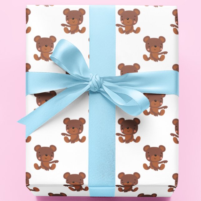 Papier Cadeau Bébé mignon Teddy Bear Motif (Créateur téléchargé)