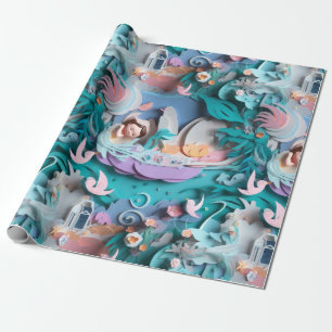 Papier Cadeau Bébé, nouveau-né Motif