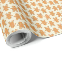 Papier cadeau bébé pain d'épice Noël