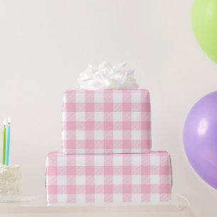Papier Cadeau Bébé Pink Buffalo Check