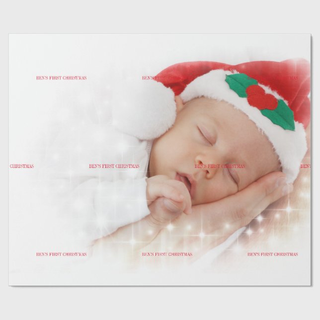 PAPIER CADEAU BÉBÉ PREMIER NOËL (Plat)