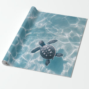 Papier Cadeau Bébé tortue de mer dans la dédécoupage d'eau clair