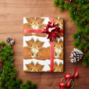 Papier Cadeau Bébé Twin Foxes