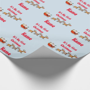 Papier Cadeau Bébés 1er Noël GIFTWRAP Funny Personnalisé