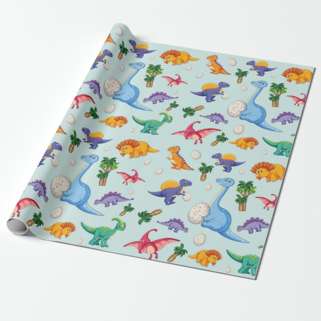 Papier Cadeau Bébés Dinosaures mignons | Bébé (Déroulé)