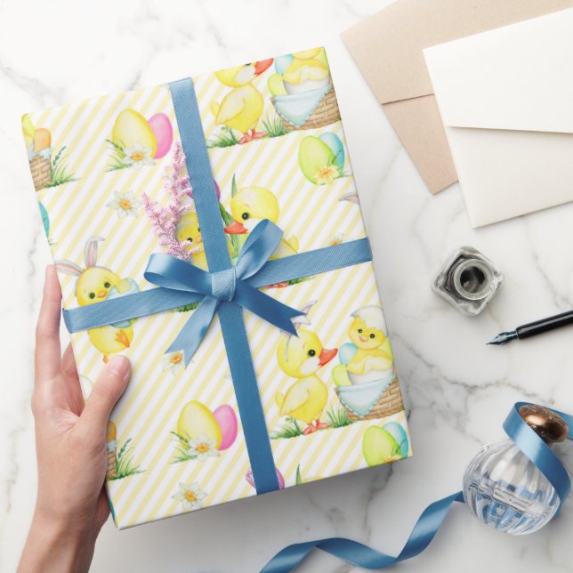 Papier Cadeau Bébés Et Canards De Pâques (Cadeaux)