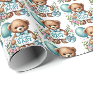 Papier Cadeau Bébés mignons garçons accueillent bébé