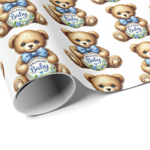 Papier Cadeau Bébés mignons garçons accueillent bébé
