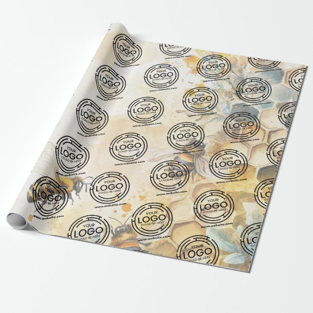 Papier Cadeau Bed Business Logo Entreprise Marque (Déroulé)