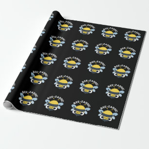 Papier Cadeau Bee-zarre Funny Bizarre Bee Pun Dark BG
