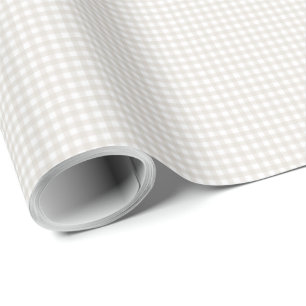 Papier Cadeau Beige neutre en vichy simples petits chèques plaid