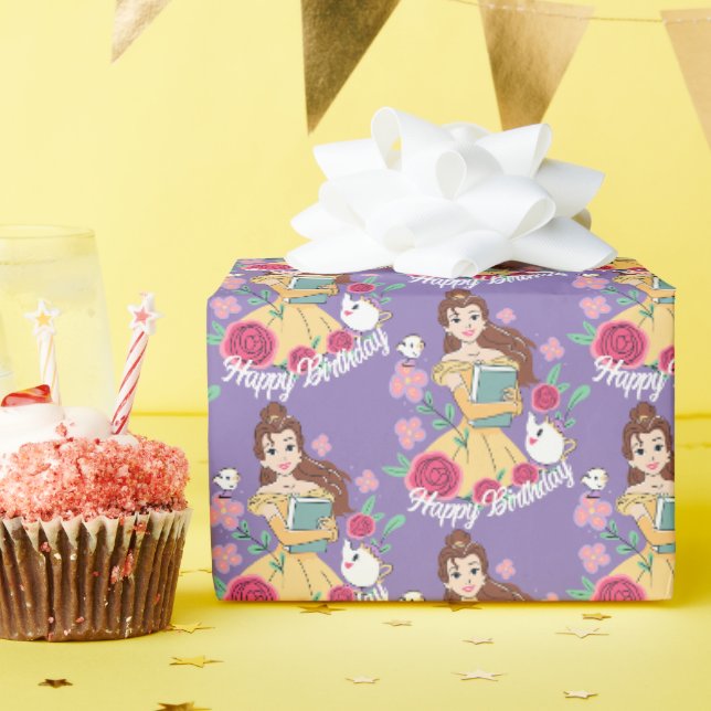 Papier Cadeau Belle & Amis Bookish Blooms (Fête d'anniversaire)