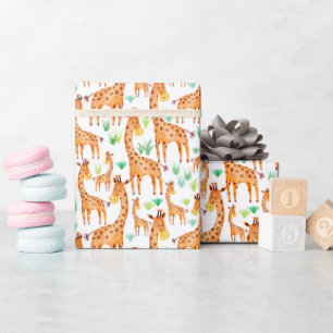 Papier Cadeau Belle aquarelle Giraffe bébé ou enfants