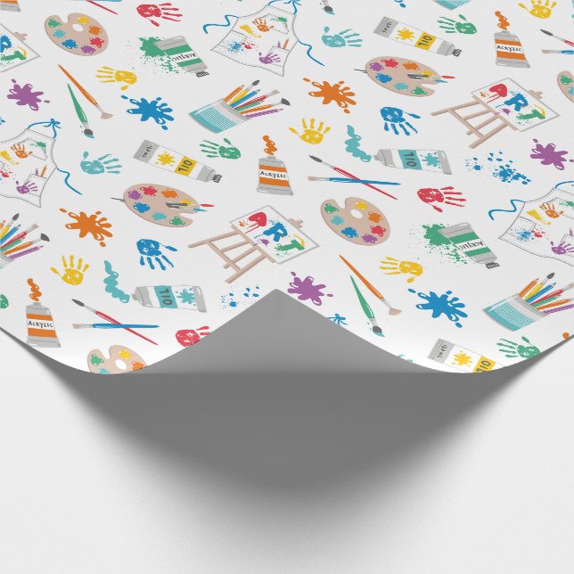 Papier Cadeau Belle Boutique d'art sur blanc (Coin)