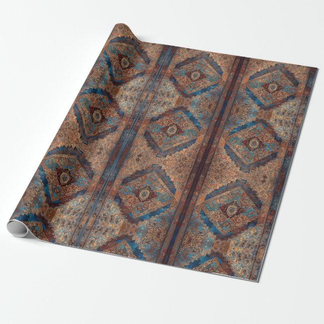 Papier Cadeau Belle collection de vieux Motifs persans tendance (Déroulé)