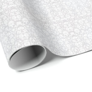 Papier Cadeau Belle conception blanche florale de damassé