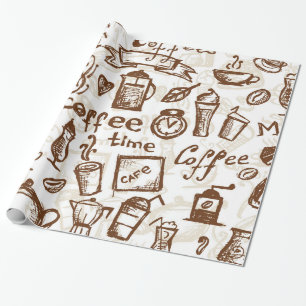 Papier Cadeau Belle conception de café express de café