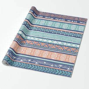 Papier Cadeau Belle ethnie tribale. Vintage main aztèque tirée