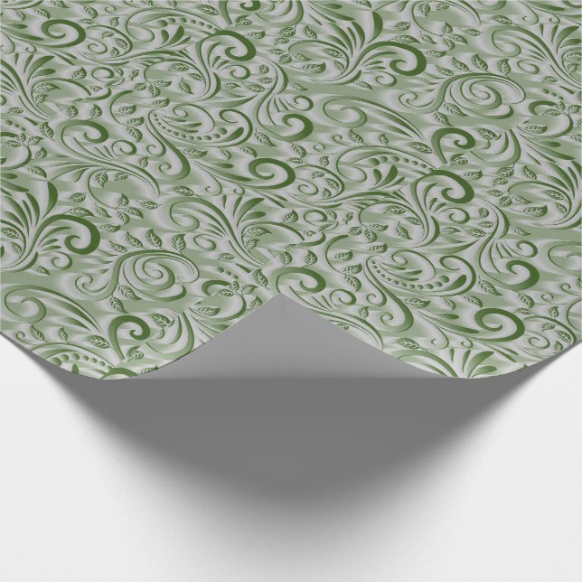 Papier Cadeau Belle Faux Texturé Hunter Green Noël (Coin)