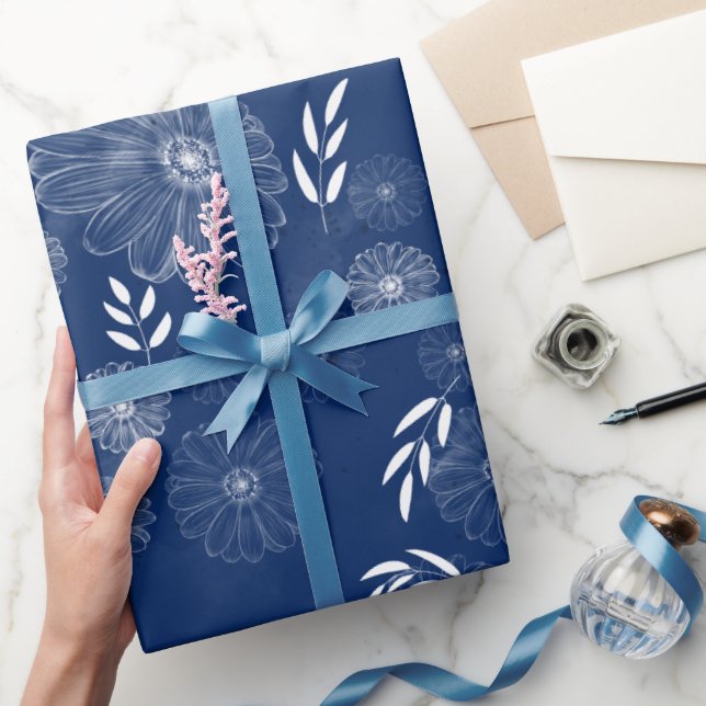 Papier Cadeau Belle Fleur sauvage Doodles Motif (Cadeaux)