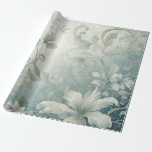 Papier Cadeau Belle florale blanche