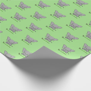 Papier Cadeau Belle illustration de saut d'éléphant bébé