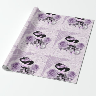 Papier Cadeau Belle Lavande Lady Vintage dentelle papier d'envel