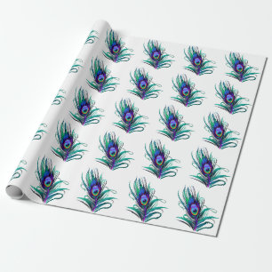 Papier Cadeau Belle plume de paon