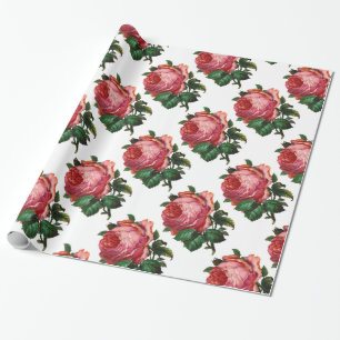 Papier Cadeau BELLE ROSE ROSE ROSE ROSE, Blanc