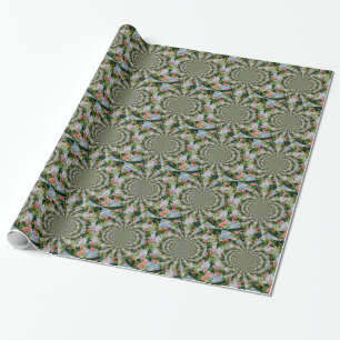 Papier Cadeau Belle roses roses rouges rétro aquarelle fleurie