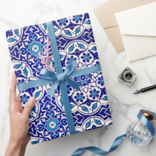 Papier Cadeau Belle symétrie Vintage Iznik florale