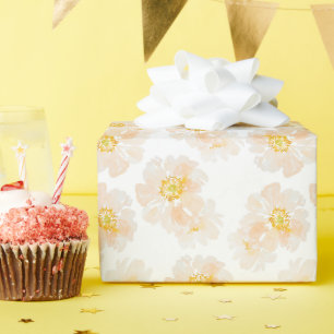 Papier Cadeau Belles fleurs de pivoine aquarelle