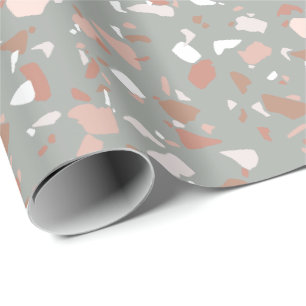 Papier Cadeau Belles teintes désert terrazzo motif