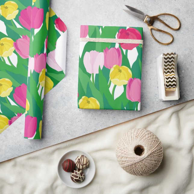 Papier Cadeau Belles tulipes. (Artisanat)