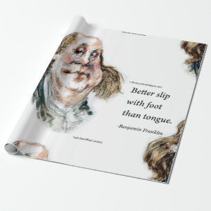Papier Cadeau Ben Franklin & Citation Drôle Caricature