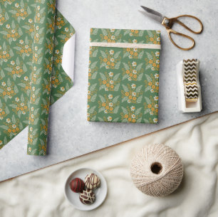 Papier Cadeau Bénédictions de Pâques botaniques modernes