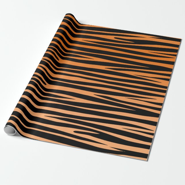Papier Cadeau Bengal Tiger stripes wildlife cat animal fur print (Déroulé)