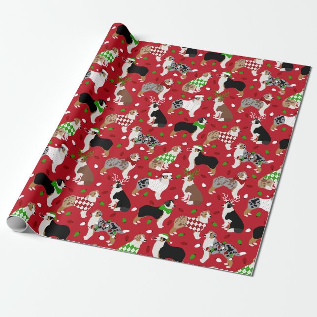 Papier Cadeau Berger australien de Noël (Déroulé)